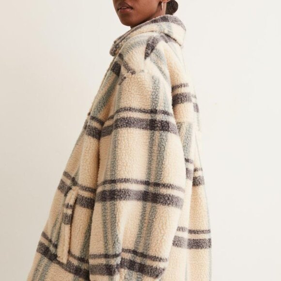 H&M Sherpa Plaid Shacket - Picture 2 of 7